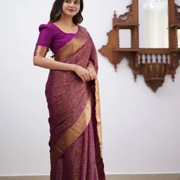 Sitanjali Ethnic Motifs Zari Silk Blend Kanjeevaram Saree-picture-18