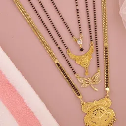 Bhanu diam Gold-Plated Brass Mangalsutra image 1