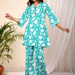 Le Mec Printed Pure Cotton Tunic With Trousers Co-Ords image 5