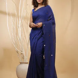 SLAGHA Embellished Pure Cotton Taant Saree-picture-26