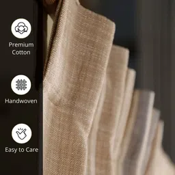 Peepul Tree Beige & White Set of 2 Striped Door Curtain image 5