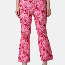 Popwings Women Relaxed Conversational Printed Mid-Rise Easy Wash Trousers-image-51