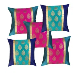 Pinkparot Artsilk 12x12 inch cushion cover set of 5 pcs-image-48