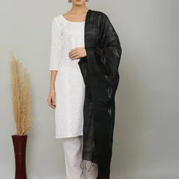 Bunkraft Woven Design Cotton Silk Ikat Dupatta image 3