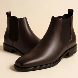 posewalk Stylish Black Synthetic Leather Chelsea Boots For Men Slip on Formal Boots Boots For Men image 1