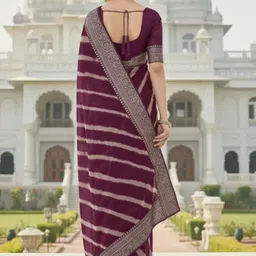 Moda Rapido Leheriya Pure Georgette Leheriya Saree With Blouse Piece image 2