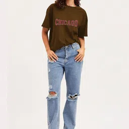 Genzy Women Typography Printed T-shirt image 2