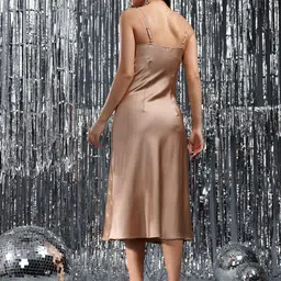 Justin Whyte Satin A-Line Midi Dress image 4