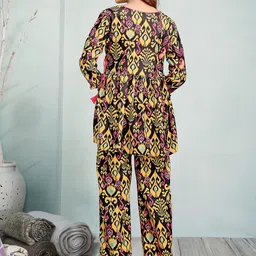 Snowdrip Printed V-Neck Tunic & Trousers Co-Ord Set image 2