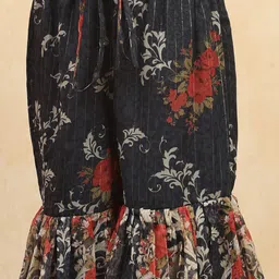 Biba Girls Floral Printed Regular Kurta With Sharara & Dupatta image 4