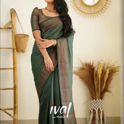 KSALIYA Green Silk Blend Sarees-picture-20