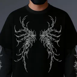 Hauntrex Unisex Graphic Printed Round Neck Cotton Oversized T-shirt image 3
