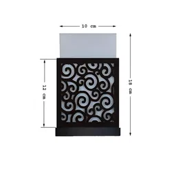 Gojeeva Black and White 2 Pieces Wooden Textured Square Shaped Wall Lamps image 3