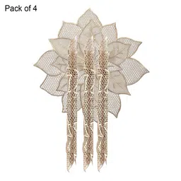 TIED RIBBONS 4-Pcs Yellow Round Floral Table Placemats image 4