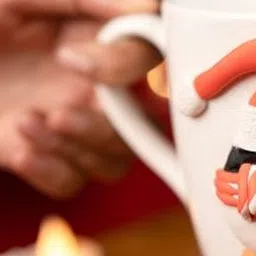 ArteCasa White & Red Crafted Ceramics Textured Ceramic Glossy Mugs Set of Cups and Mugs image 5