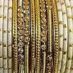 Raj world White Glass Artificial Stones Bangle image 1