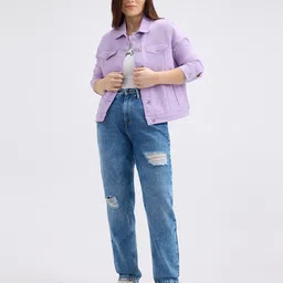 Pepe Jeans Women Relaxed Fit High-Rise Mildly Distressed Heavy Fade Jeans-image-87