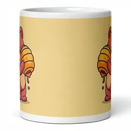 Mr UVD White & Yellow Graphic Printed Ceramic Matte Mug 350 ML image 3