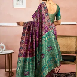 Moda Rapido Ethnic Motifs Zari Silk Blend Handloom Banarasi Saree image 2