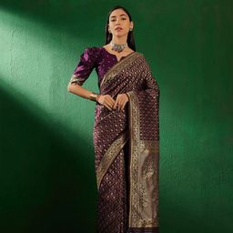 Suha Ethnic Motifs Zari Art Silk Banarasi Saree-picture-43