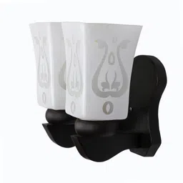 1ST TIME White & Black Printed Wood Traditional Frustum Shaped Wall Lamp-image-25