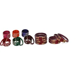 SOMIL Set Of 32 Artificial Stones Studded Ethnic Bangles-image-28