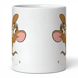 Mr UVD White & Brown Jerry Printed Ceramic Glossy Mug - 350 ml image 2