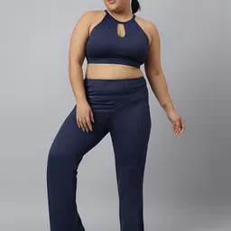 Fitkin Women Plus Size Relaxed Fit Active Gym Ankle Length Bootcut Flare Tights-picture-56