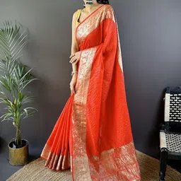Mameraa Woven Design Zari Handloom Kanjeevaram Saree image 2