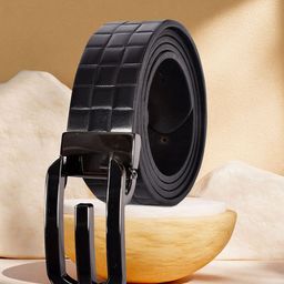 Sassora Men Checked Leather Formal Belt-picture-12