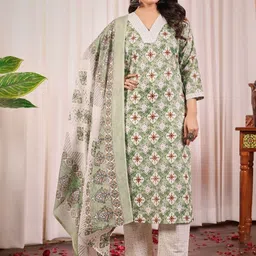 SHISHKALA Women Printed Regular Kurta with Trousers & With Dupatta-picture-16