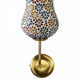 Devansh White & Blue Textured Metal Bell Shaped Wall Lamp-image-62