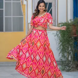 TASRIKA Printed Semi-Stitched Lehenga & Unstitched image 5