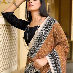 Saree mall Paisley Block Print Sarees image 4