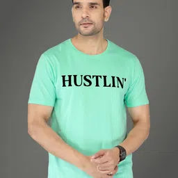 NOBLE HUSTLE Typography Printed Round Neck Lightweight Pure Cotton T-shirt-picture-12