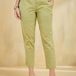 Fabindia Women Slim Fit Cigarette Trouser-image-95
