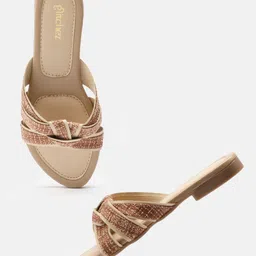 glitchez Women Open Toe Flats with Knot Detail-picture-34