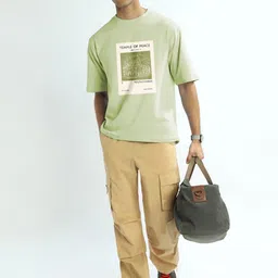 NOBERO Printed Oversized Pure Cotton Drop-Shoulder Sleeves T-shirt image 5