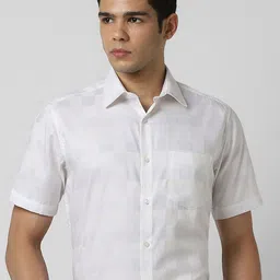 Van Heusen Men Regular Fit Spread Collar Checked Cotton Formal Shirt-picture-35