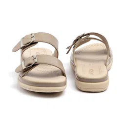 PICSON Women Textured Open Toe Flats with Buckles image 5