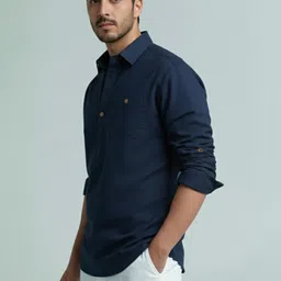 LENIA Men Solid Slim Fit Short Kurta image 5