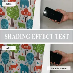 BFAM Cream-Coloured & Green Set of 2 Floral Black Out Door Curtain image 3