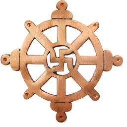 The Spiritual Living Copper-Toned Swastik Wheel Wall Decor-picture-21