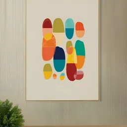 nestroots Beige & Orange 1 Piece Canvas Abstract Wall Paintings image 1