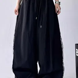 LULU & SKY Women Solid Baggy High-Rise Trousers-picture-20