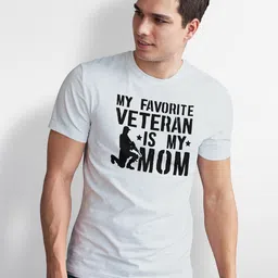 Seekbuylove Men Bio Finish My Favorite Veteran Is Mom Round Neck Pure Cotton T-shirt-picture-30