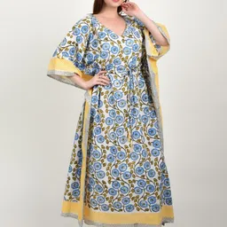 Fabric Venue Floral Print Flared Sleeve Kaftan Maxi Dress image 2