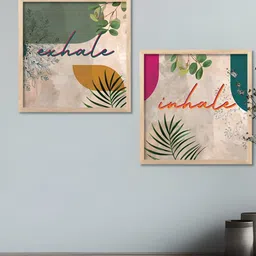 Kotart Brown & Green Set of 2 Piece Wood Wall Paintings image 3