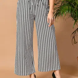 PRETTY LOVING THING Women Striped Cotton Trousers-image-95