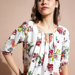 DressBerry Floral Print Crepe Blouson Top image 4